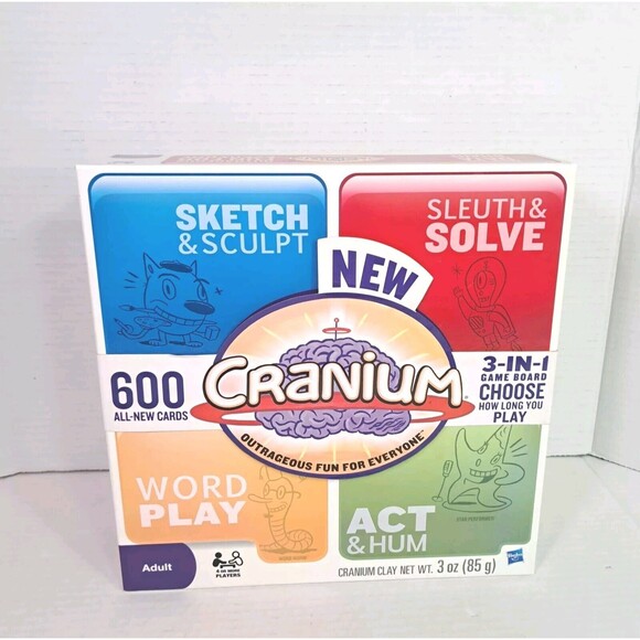 Hasbro Cranium 3 in 1 Board Game Adult 2009 600 Cards Complete Dice Bagged - Picture 6 of 7